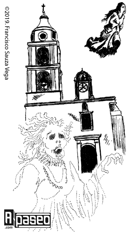 La Llorona enfrente del templo de San Andrés Apaseo el Alto