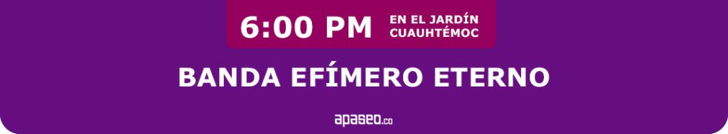 Presentación de la Banda Efímero Eterno en la novena Feria de la Granada en Apaseo el Alto 2025. Sábado 30 de agosto 6:00 PM.