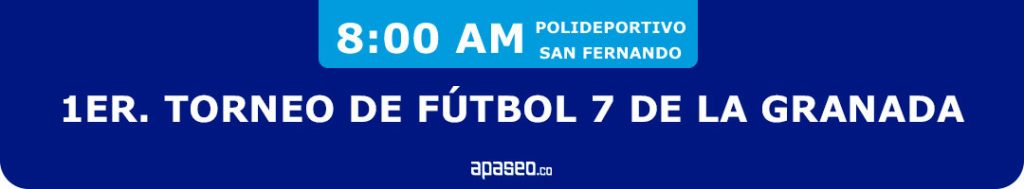 El primer torneo de fútbol 7 de la Granada, en la novena Feria de la Granada en Apaseo el Alto 2025. Sábado 30 de agosto 8:00 AM.